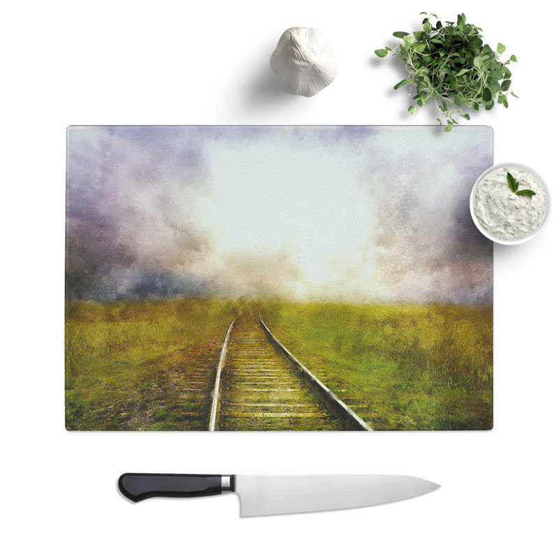 Train Tracks Vol.1 Chopping Board, 0.4cm H x 20cm W x 28.5cm L