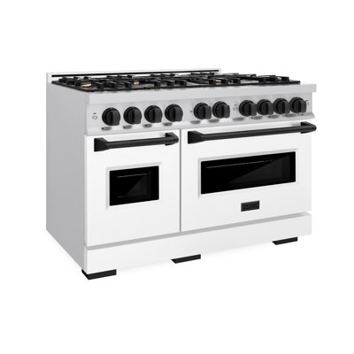 ZLINE Autograph 48" Classic Double Oven Dual Fuel Range w/ Champagne Bronze Accents