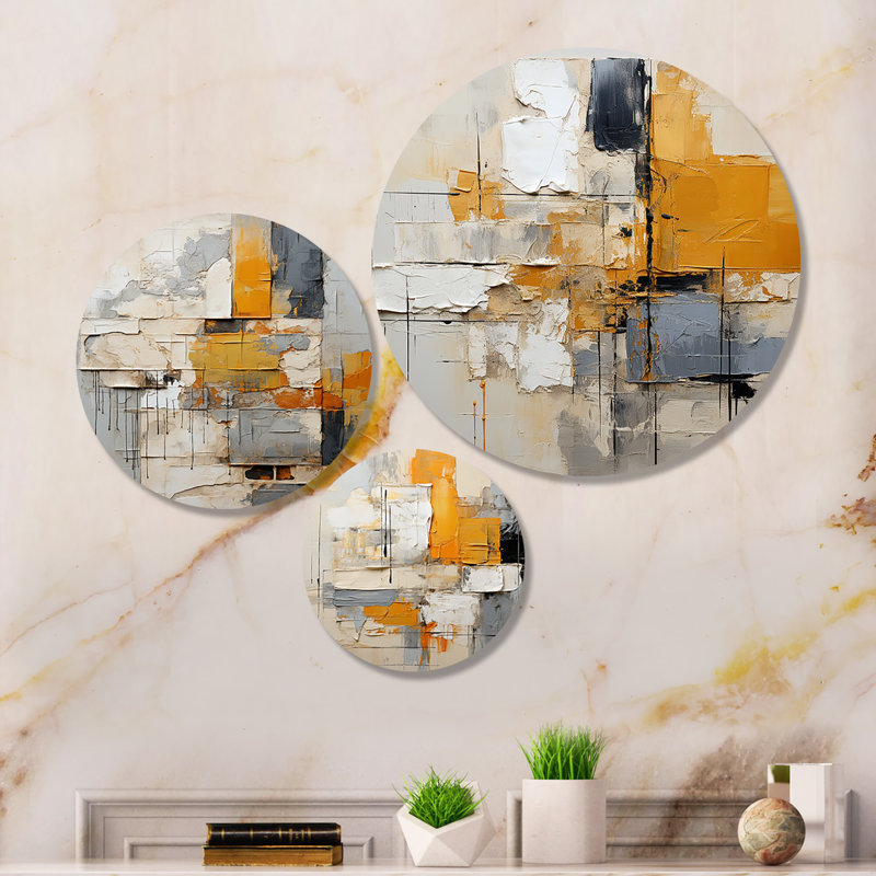 «Abstract Assemblage I» sur métal, impression de 3 pièces