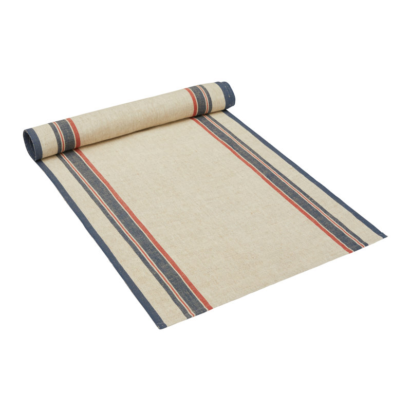 Antibes Table Runner - 20" x 72", Natural/Red