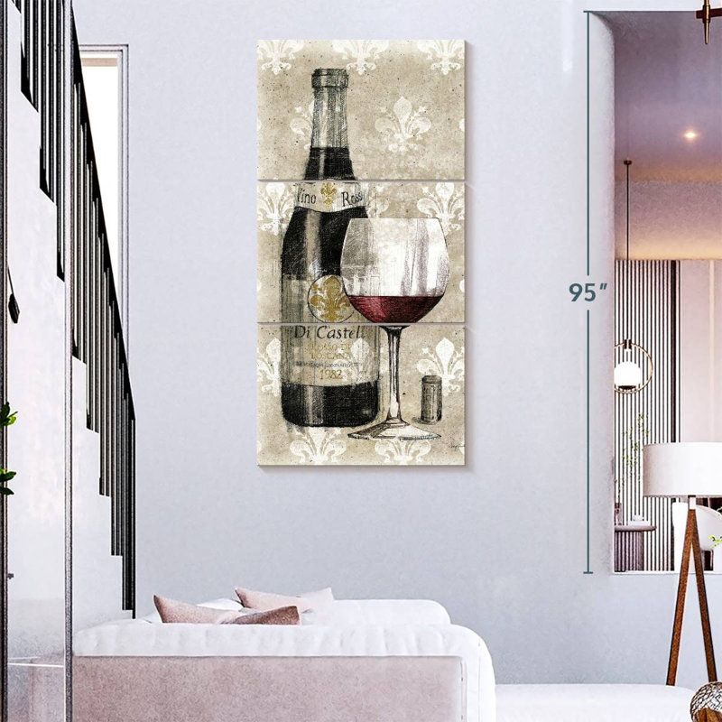 Pencil Wine Fleur De Lis I, 75" H x 36" W