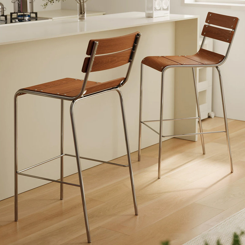 Chaise d'appoint à dossier échelle en noyer (ensemble de 2), 25.59"