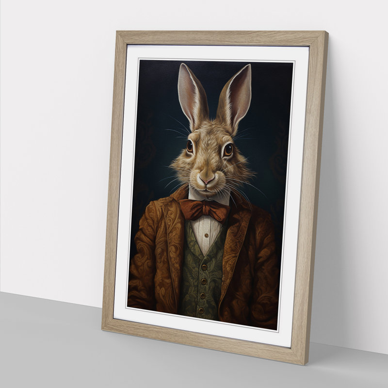 Hare Classicism Art - Framed Print, Oak Framed, 64cm H x 46cm W x 2cm D