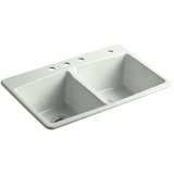 33" L x 22" W x 9-5/8" Top-Mount Double-Equal Kitchen Sink