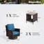 Chaise longue pivotante en osier avec table d'appoint-106891285