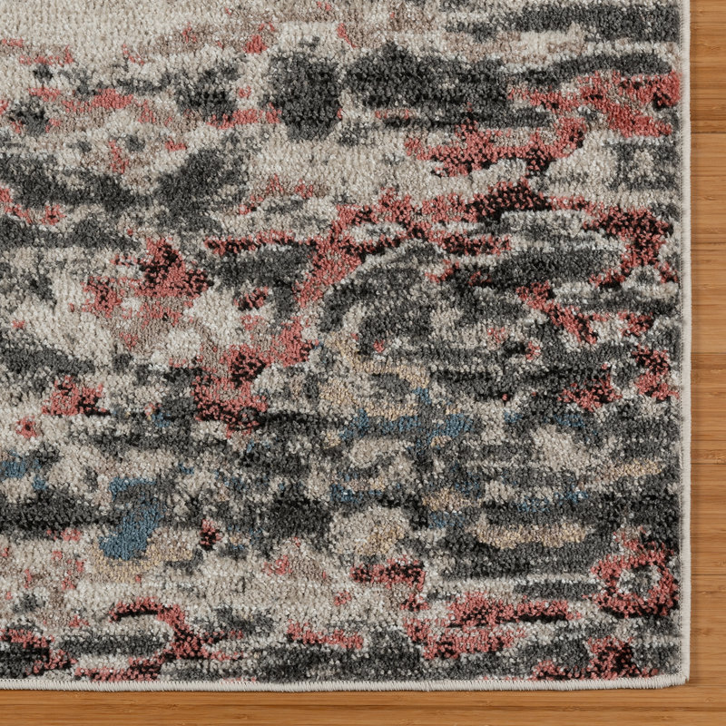 Maia Emne Modern Abstract Ivory Multi Polypropylene Area Rug, Runner 2'2" x 6"