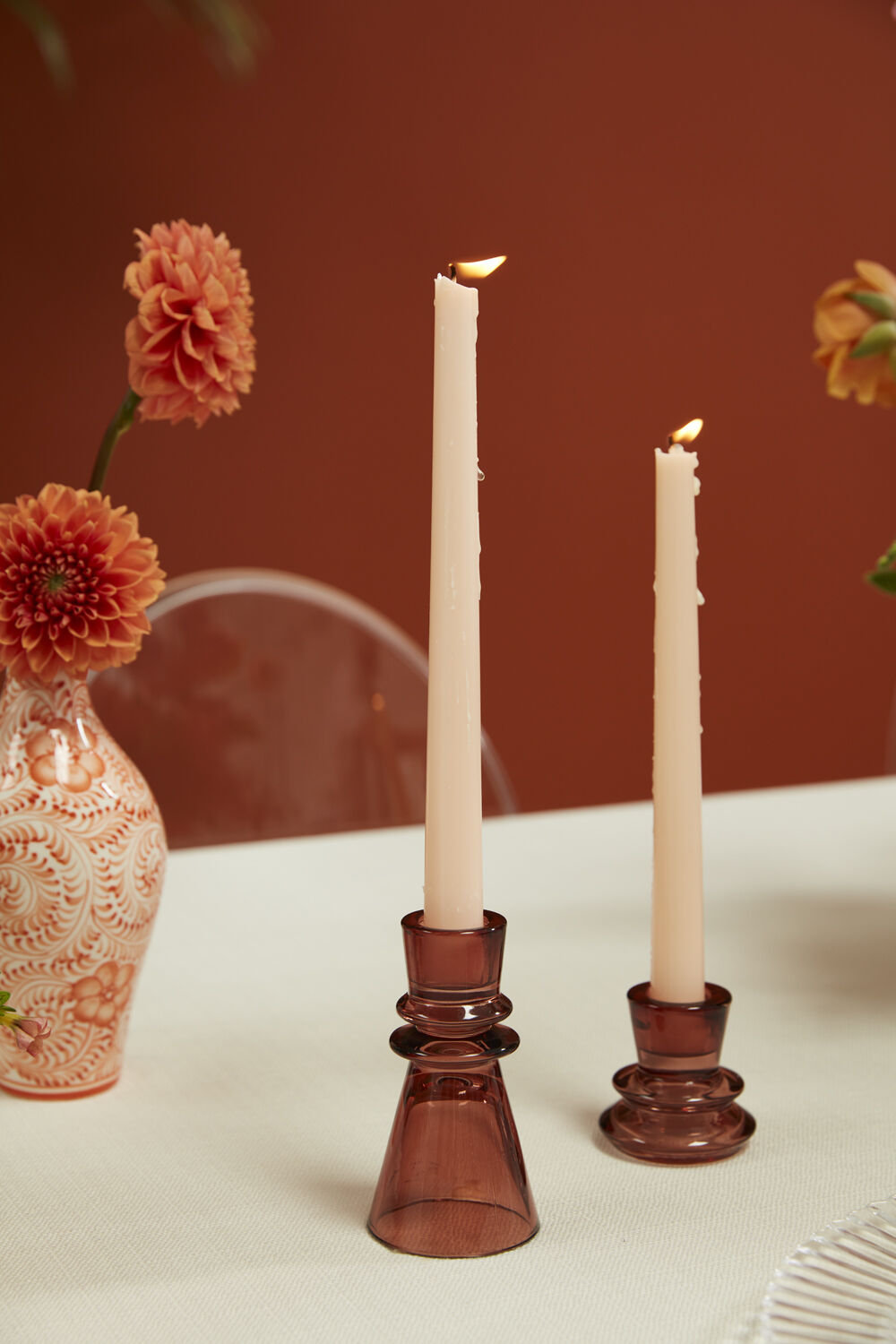 Glass Candlestick Holder