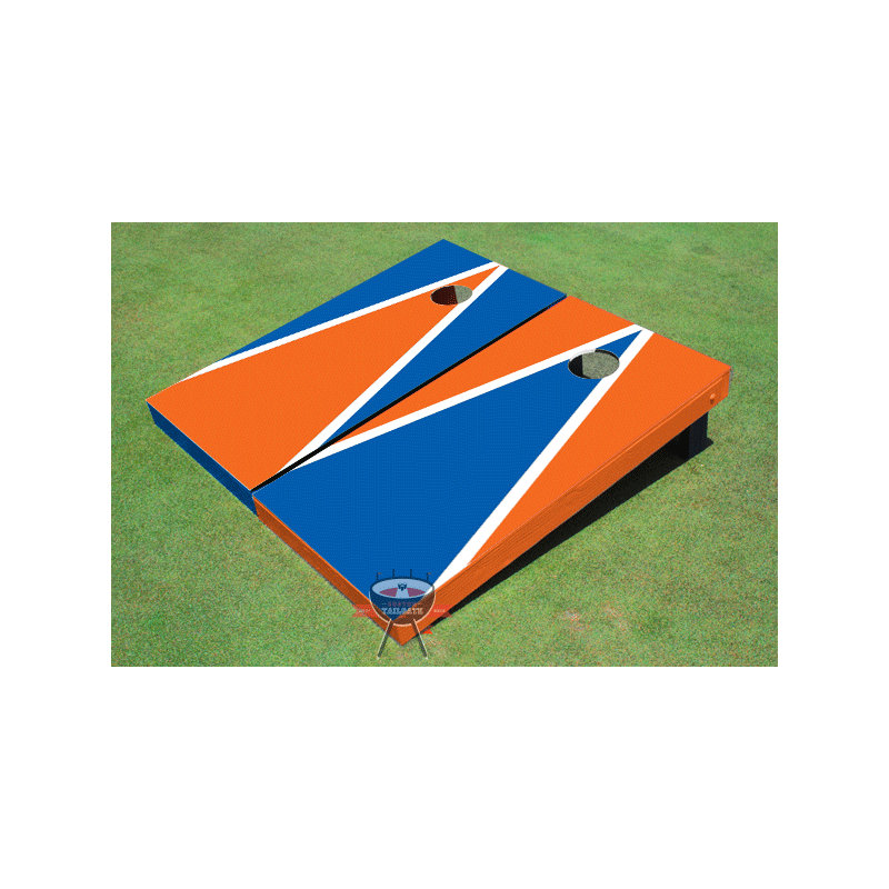 Ensemble de 2 panneaux de corniche en forme de triangle alternant 2 pi x 4 pi, Orange et bleu