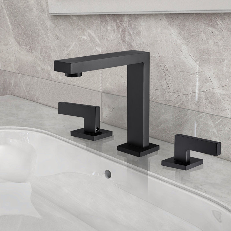 Widespread 2-handle Bathroom Faucet, Matte Black