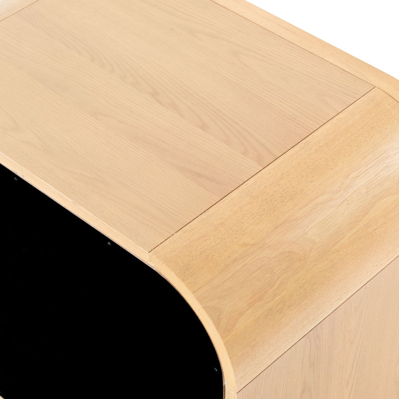 Dinah 2 Drawer Wood Nightstand, Natural