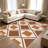 Rust Diamond carpet-easy to clean, machine-washable, soft and comfortable; suitable for door mats, kitchens, living rooms, bedrooms, corridors, and laundry areas. Easy to clean, durable carpet for home decoration.-129871277