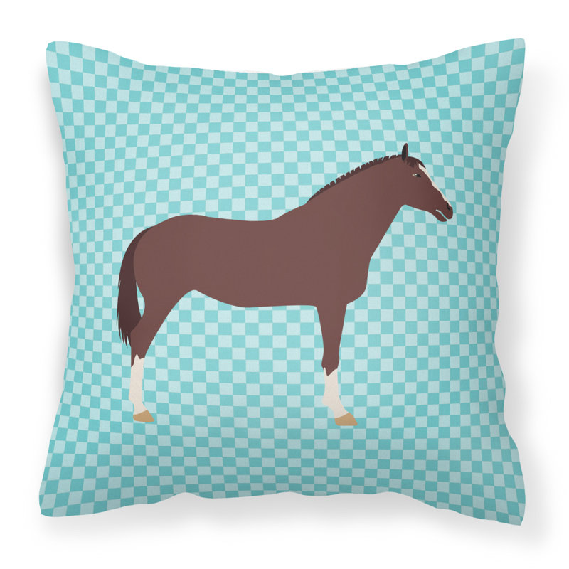Coussin extérieur à contrôle de cheval english thoroughb, Bleu, 18 po x 18 po