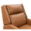 Fauteuil inclinable manuel Mid-Century moderne à finition brune avec pieds fuselés et tissu texturé en lin à dossier haut-1130399164