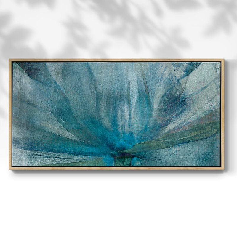 «Blue Awakening», toile tendue avec châssis tendue, prête à être accrochée, H 25 po x l 49 po, Naturel