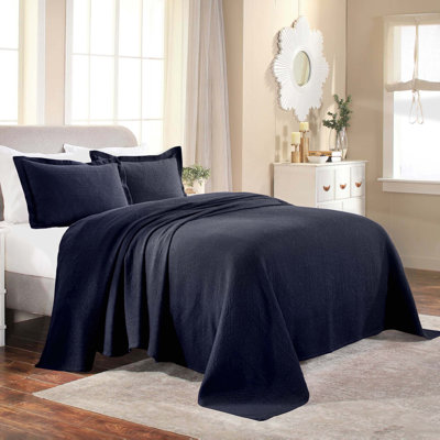 Swanton 100% Textured Medallion Cotton Modern & Contemporary Oversized Bedspread Set