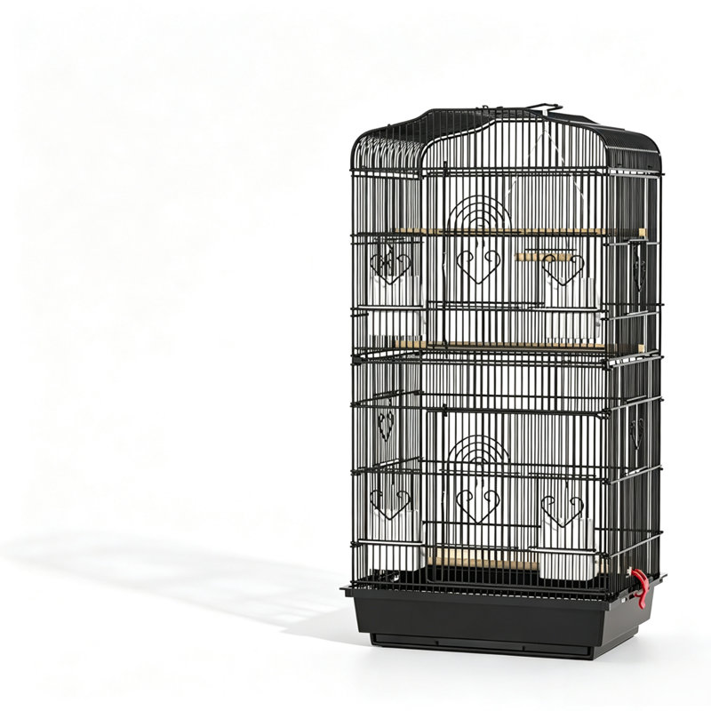 Grande cage à oiseaux en métal, cage à perroquet à plusieurs niveaux avec ensemble d'accessoires complet pour perruches et perruches