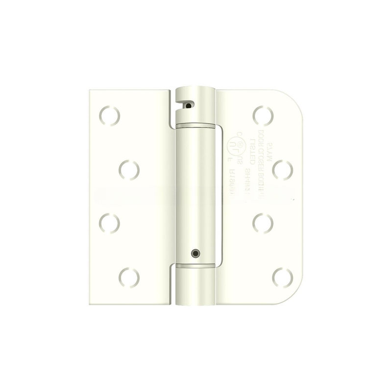 Deltana DSH4SR5USPW-RH 4" x 4" x 5/8" x SQ Spring Hinge, UL Listed in Prime Coat White, Prime Coat White