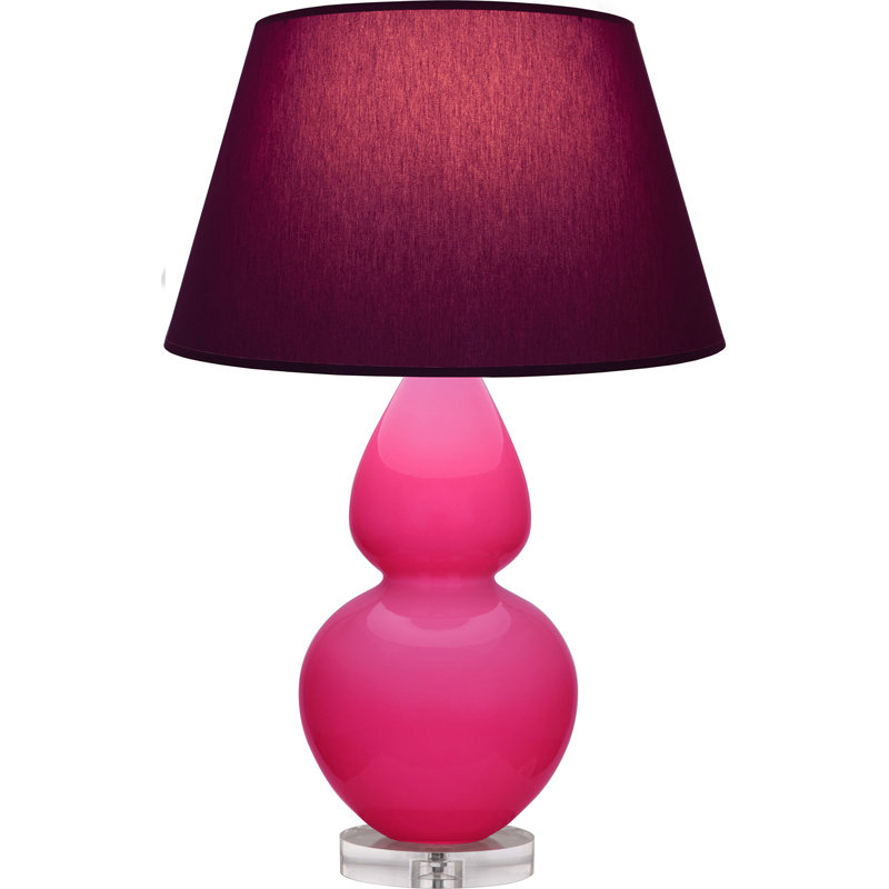 Double Gourd Table Lamp, Daisy Glazed/Silver, Pearl