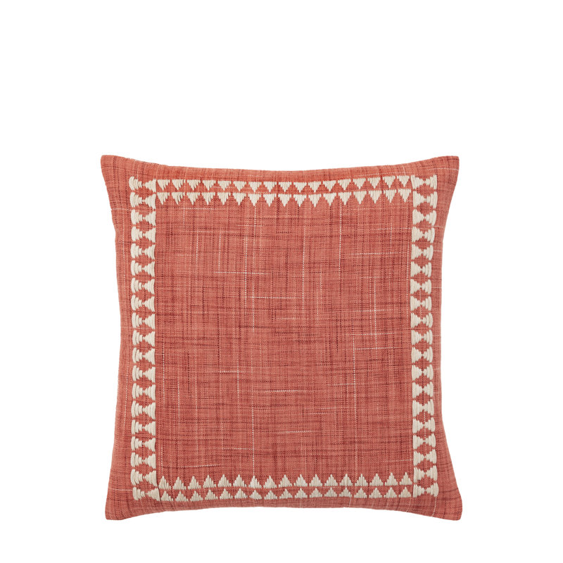 Kayla Embroidered Throw Cushion, Orange