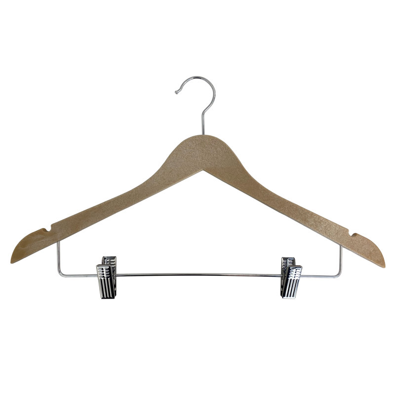 Cintres USTECH, cintre aspect bois, pinces antidérapantes, organisateur de placard, paquet de 20