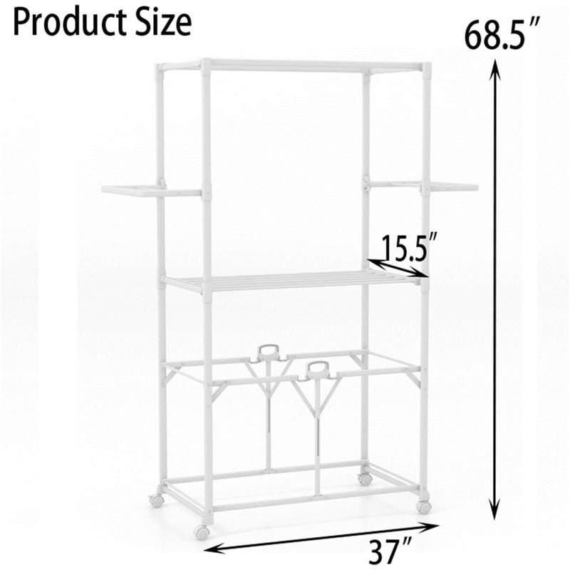 Furiani Adjustable Rolling Clothing Rack