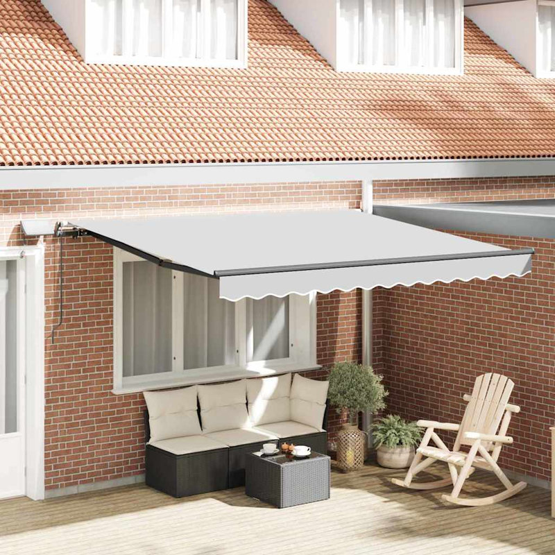 Brayden Studio Metal Cover Retractable Door / Window Awning, 300 cm W x 250 cm D