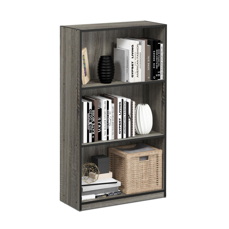 Barhorst Unfinished Bookcase, French Oak Gray/Black