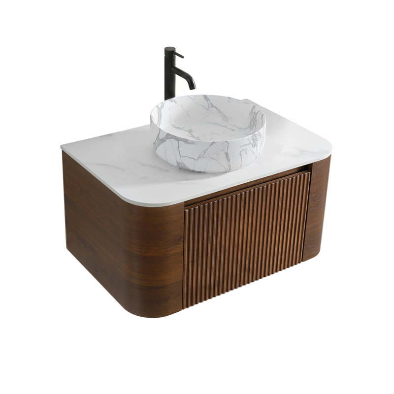 Meuble-lavabo cannelé avec armoire de rangement et tiroirs 30 po Avalon, 30