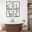 Aquarelle vert pastel, ensemble de 4 décorations murales florales variées encadrées, 4 pièces-93011964-93011965