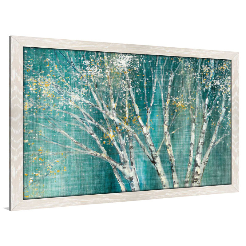 «Blue Birch Horizontal» par Julia Purinton - reproduction de cadre photo, H 21,5 po x l 27,5 po x P 0,75 po