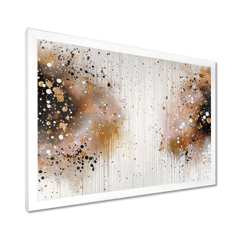 Peinture abstraite de pouls émotif crème I - Peinture abstraite, art mural, H 16 po x l 32 po, Cadre de photo unique, Blanc