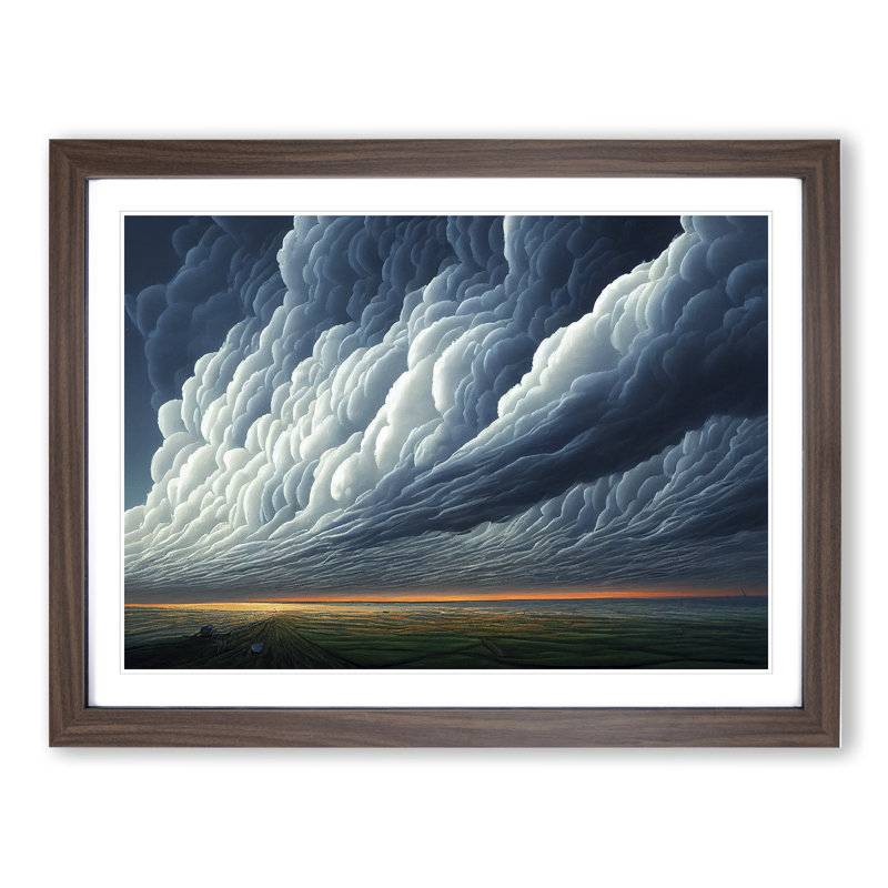 XH1022-8352X Stormy Cloud View Vol.4 - Single Picture Frame Print, 46cm H x 64cm W x 2cm D, Walnut Framed