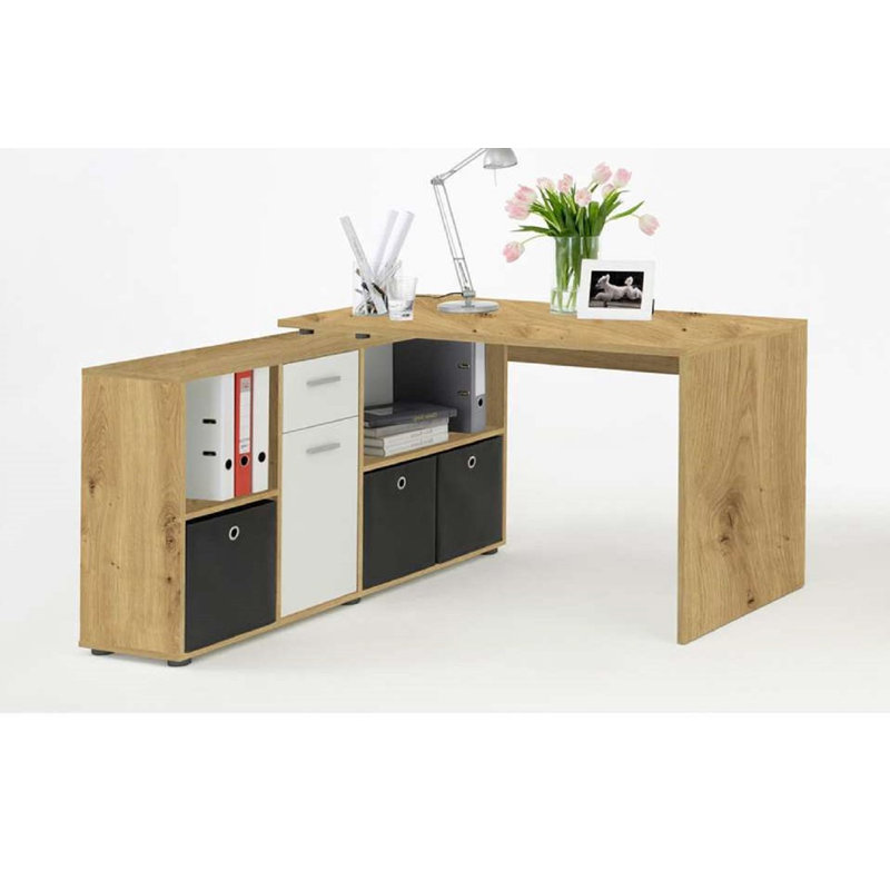 Clumm L-Shaped Writing Desk, Natural