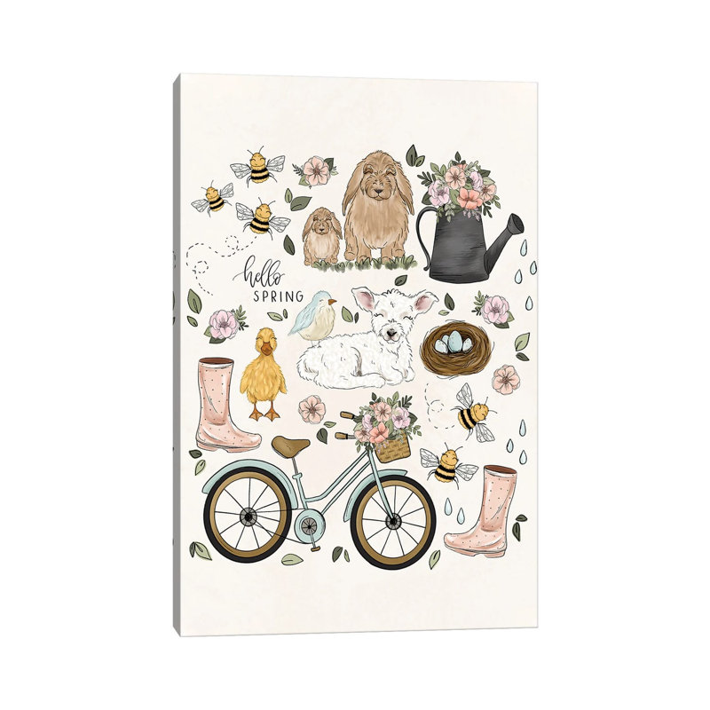 Hello Spring by Katie Bryant - Wrapped Canvas Print, 20.32 cm H x 30.48 cm W