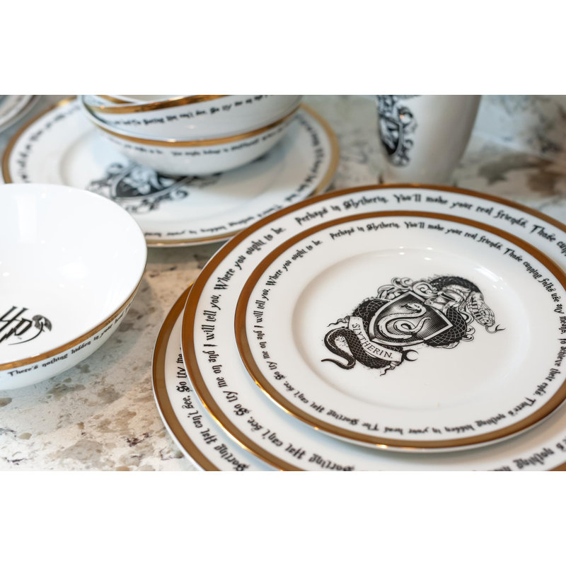 White Ceramic Hogwarts House 16-Piece Dinnerware Set