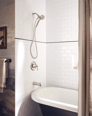 Moen Ronan Single Handle Tub/Shower with Magnetix Rainshower, Valve Included