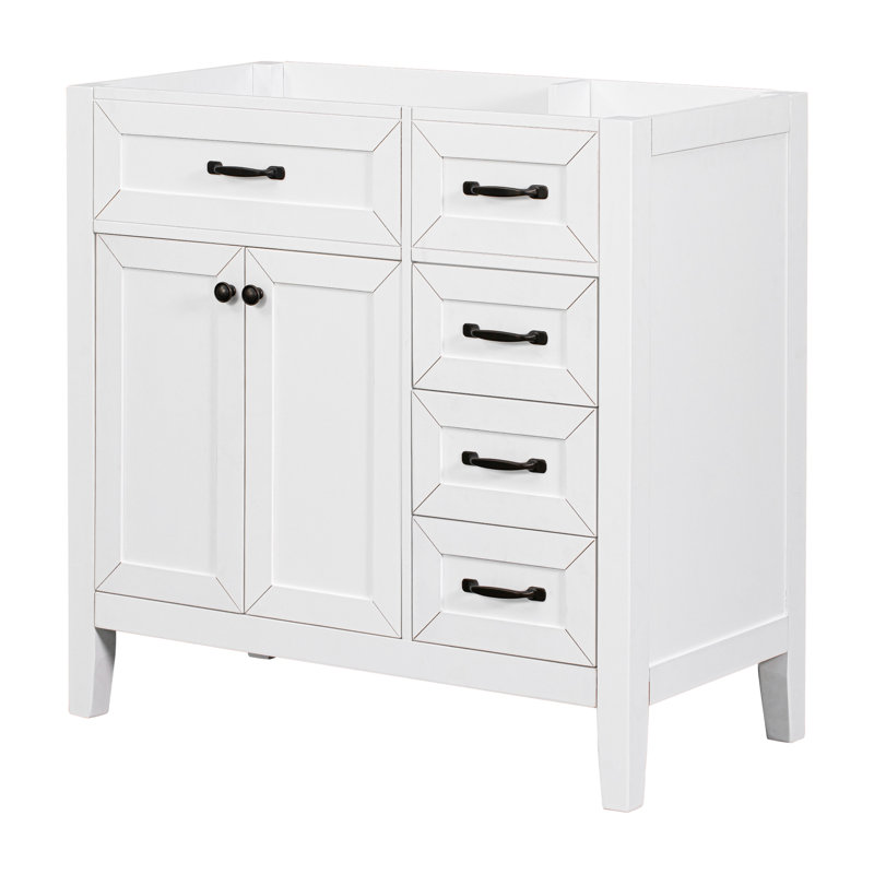 Base de meuble-lavabo simple 35,5 po seulement, Blanc