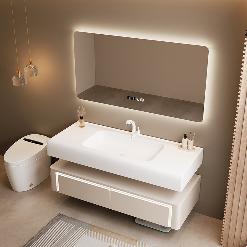 Armoire de salle de bain simple et moderne, H 16,9 po x l 66,9 po x P 21,6 po