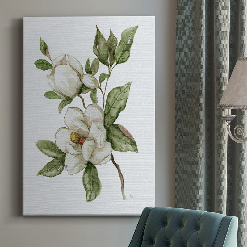 Magnolia Morning II, toile tendue avec châssis de qualité supérieure - prête à être accrochée, H 18 po x l 12 po x P 1,5 po