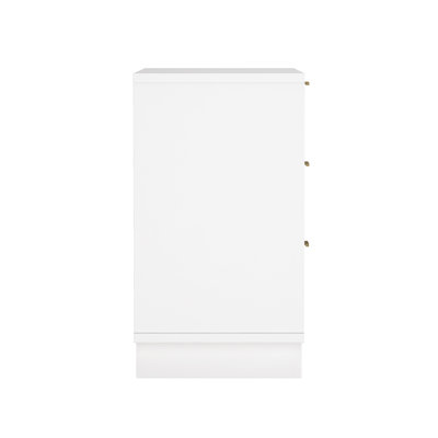 Elara 38" Contemporary 3-Drawer Solid Wood Dresser in White