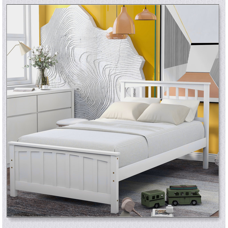 Lit plateforme Wood, Blanc