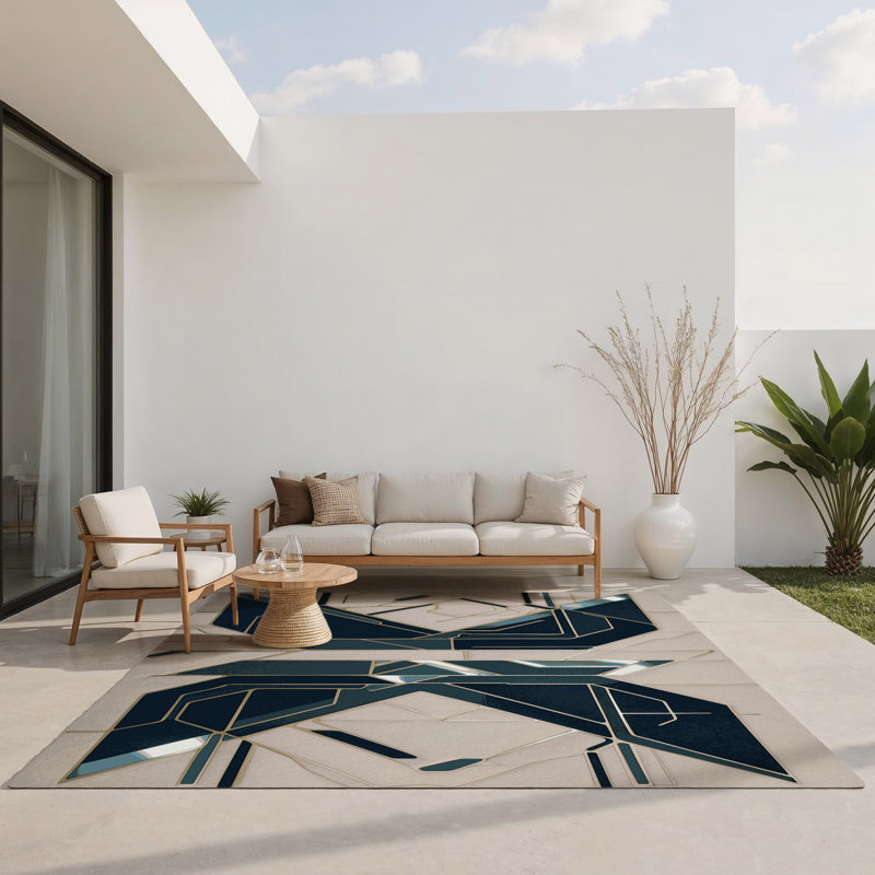 Tapis intérieur et extérieur Stellar Harmony, Rectangle 1 pi 6 po x 2 pi 6 po