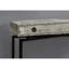Table de couloir étroite en stratifié gris - pieds en métal noir, console de rangement en stratifié, décorations