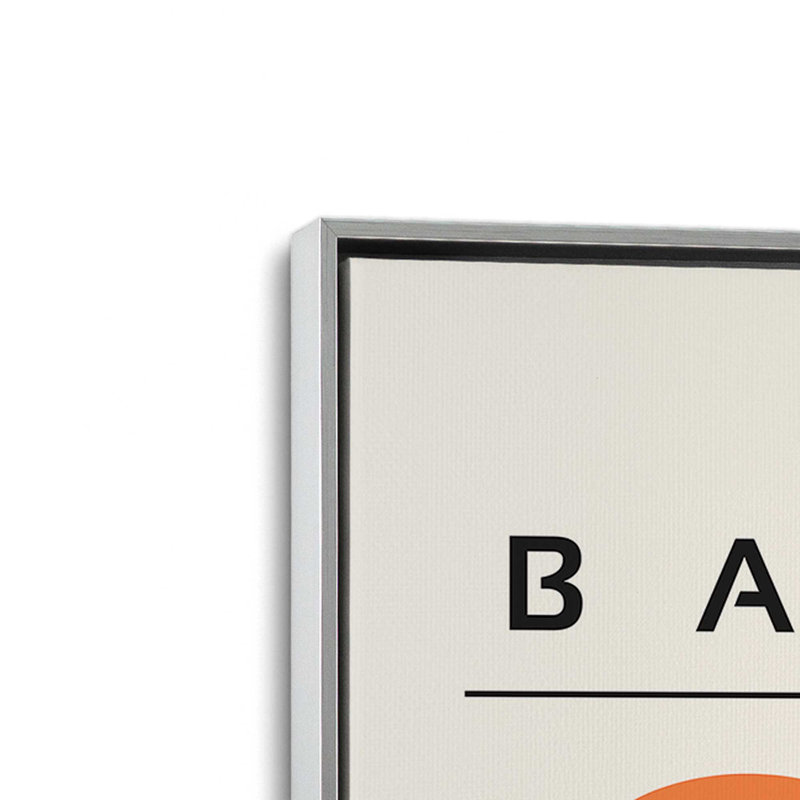 Ensemble de 2 rétro et circuits orange Bauhaus, H 37 po x l 50 po, Cadre flottant en chrome poli
