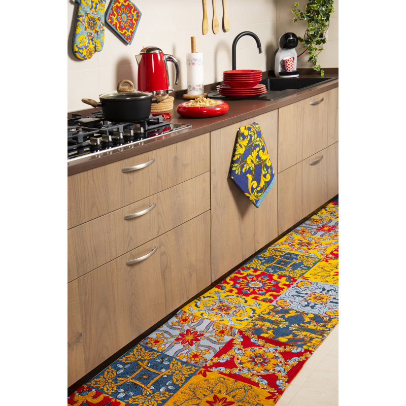 Trinacria Geometric Area Rug, Rectangle 55 x 110cm