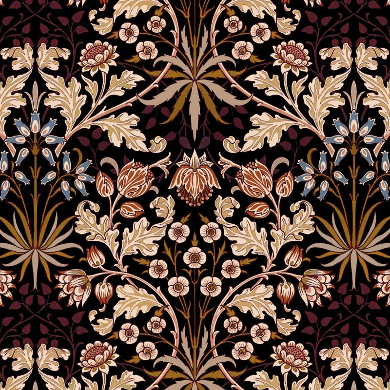 Hyacinth 9.84' L x 70.8" W Wallpaper Roll, Black