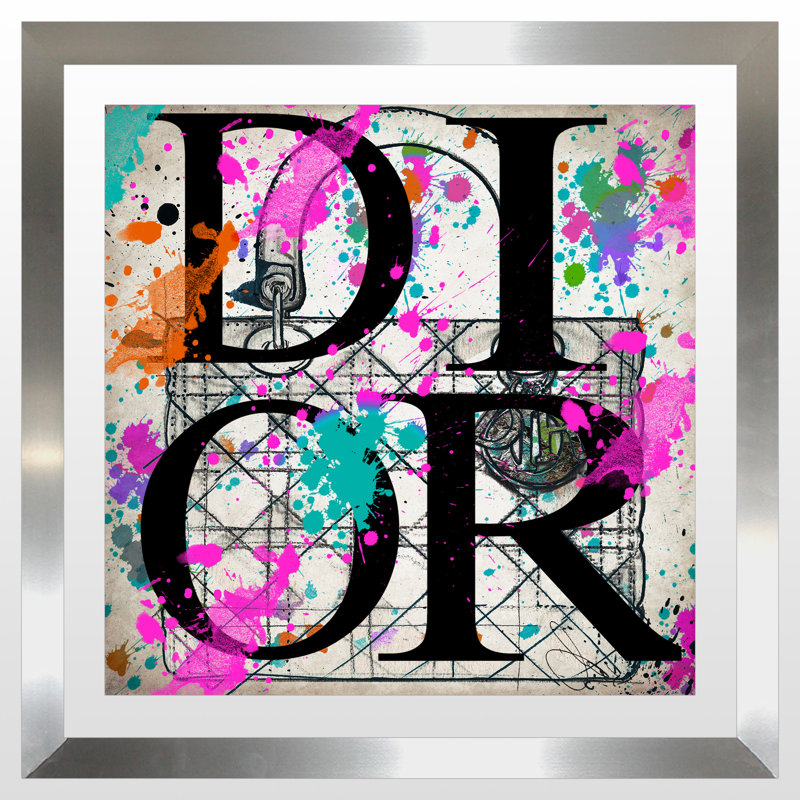 « oh my dior », reproduction d’impression encadrée, H 27,5 po x l 27,5 po x P 0,75 po, Plexiglas argenté encadré