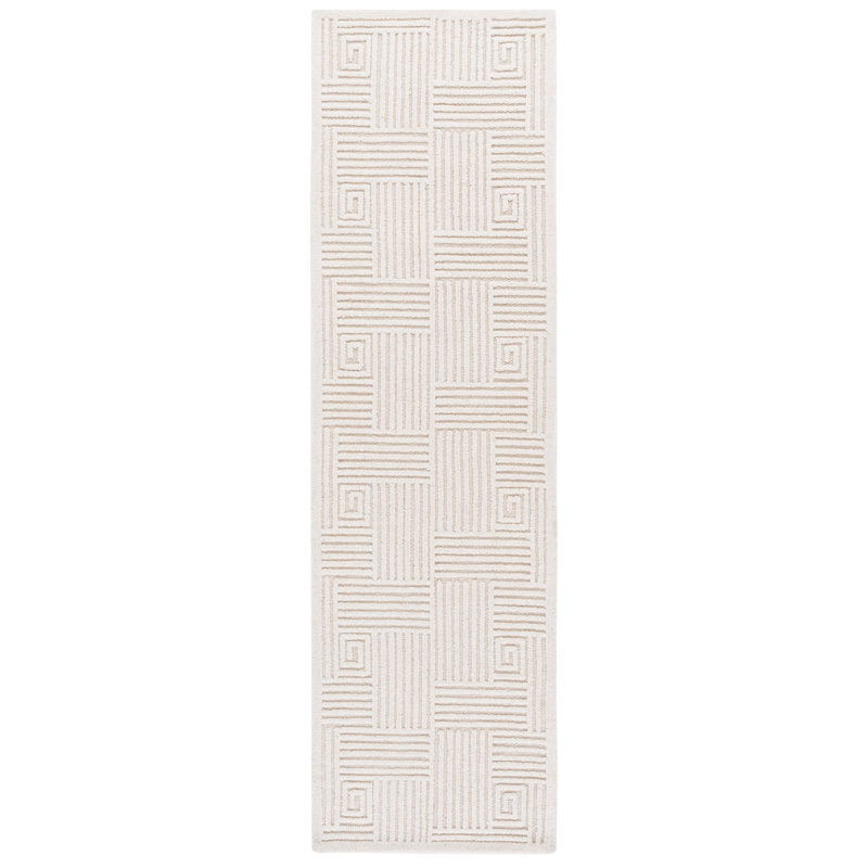 Textural 112 Hand Tufted 80% Wool; 20% Cotton Geometric Shapes Rug, Runner 2'3" x 8'