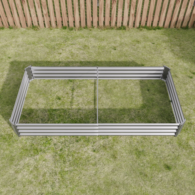 Jardin surélevé en métal 7,6 x 3,7 x 0,98 pi, Argent