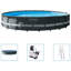 INTEX Piscine en acier gris foncé, matériau 3 plis grand pliable